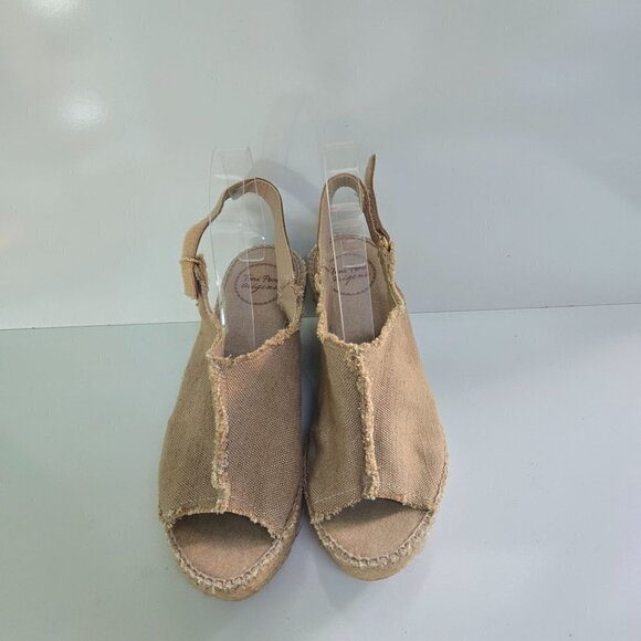 Toni Pons Origens Wedge Espardrille Sandals Beige Canvas Size 37/38 - Picture 4 of 10